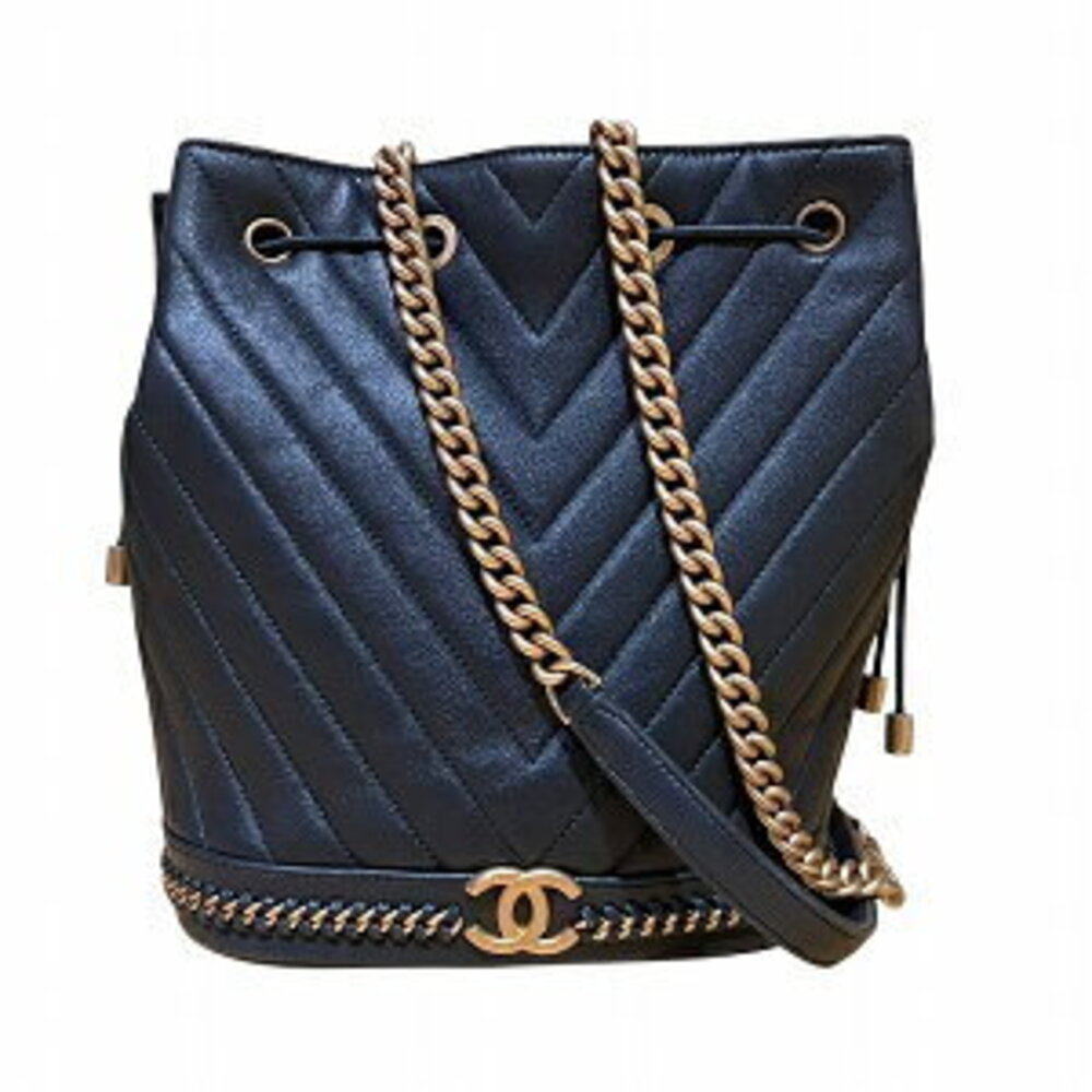 Chanel V Stitch Drawstring Chain Shoulder Bag